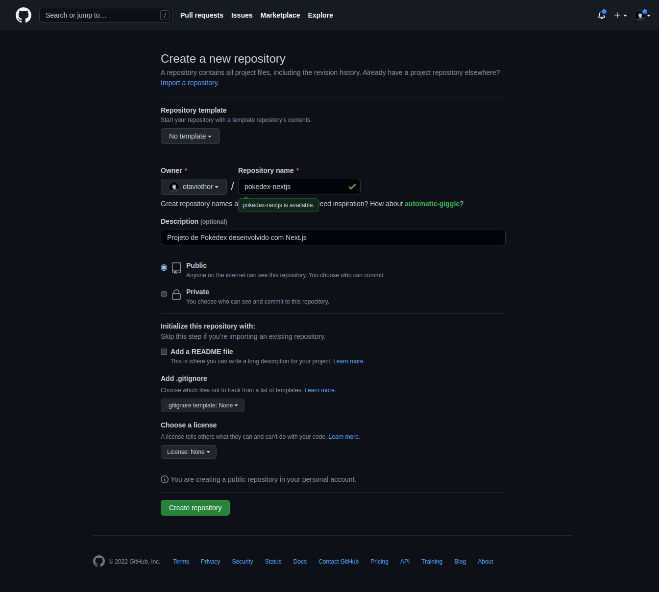 new repo in github